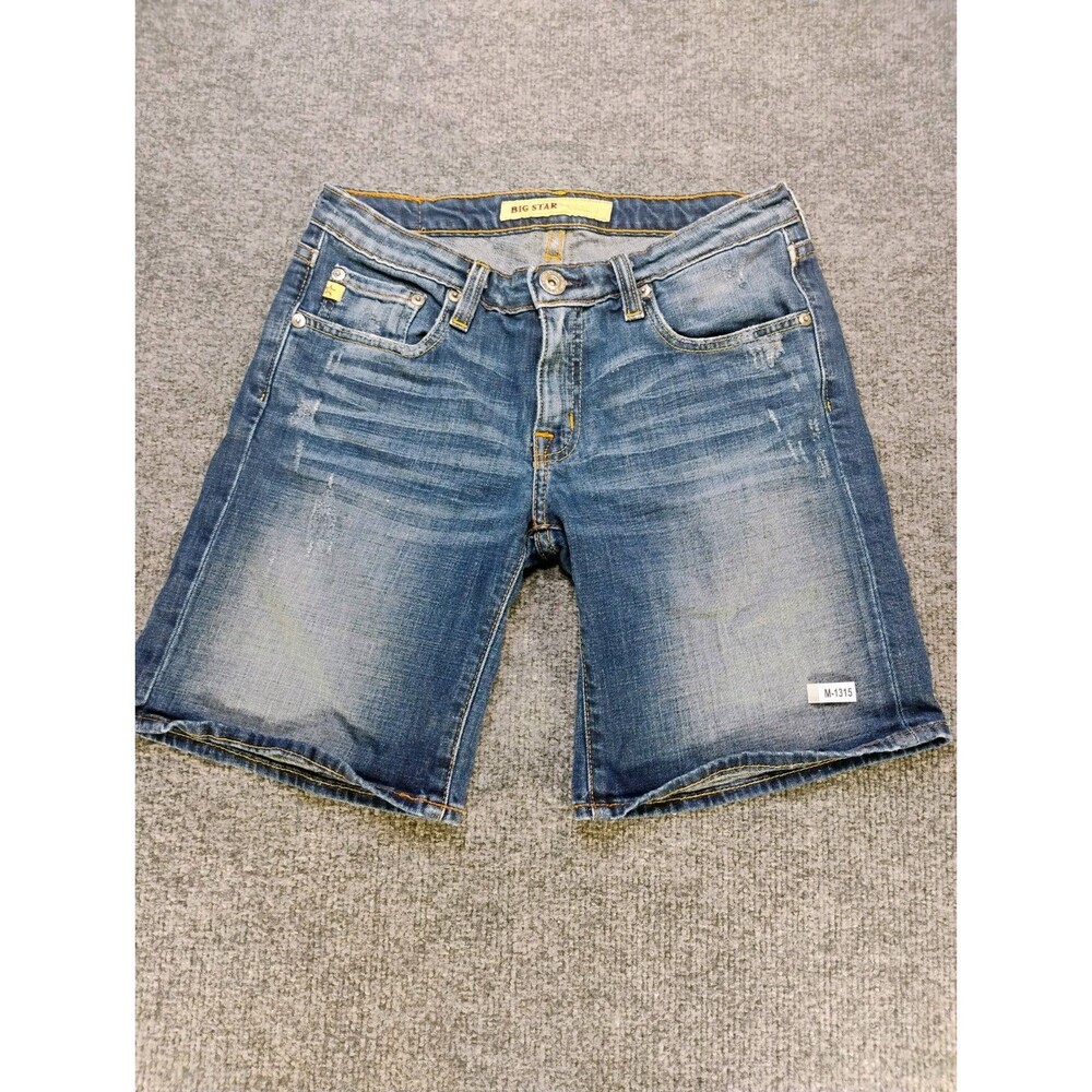 Big Star Pioneer shorts Mens 29 Blue Distressed Faded Bootcut
